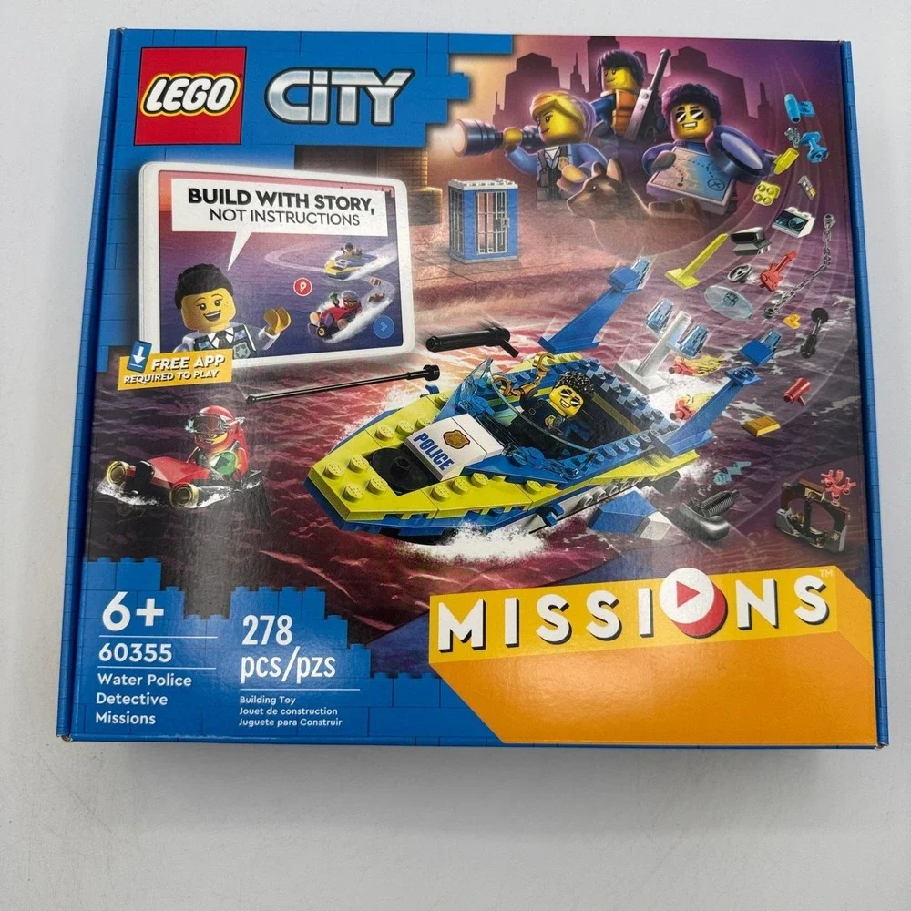 LEGO City Water Police Detective Missions Set 60355 278 Pcs Duke DeTain Boat